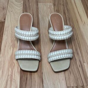 Cream Woven Women's Sandals